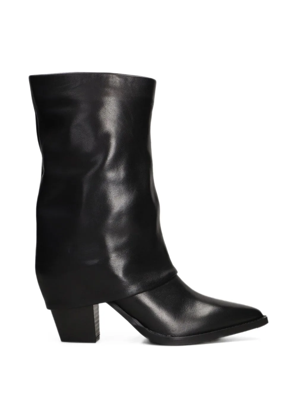 Foldover Pointed-Toe Ankle Boots