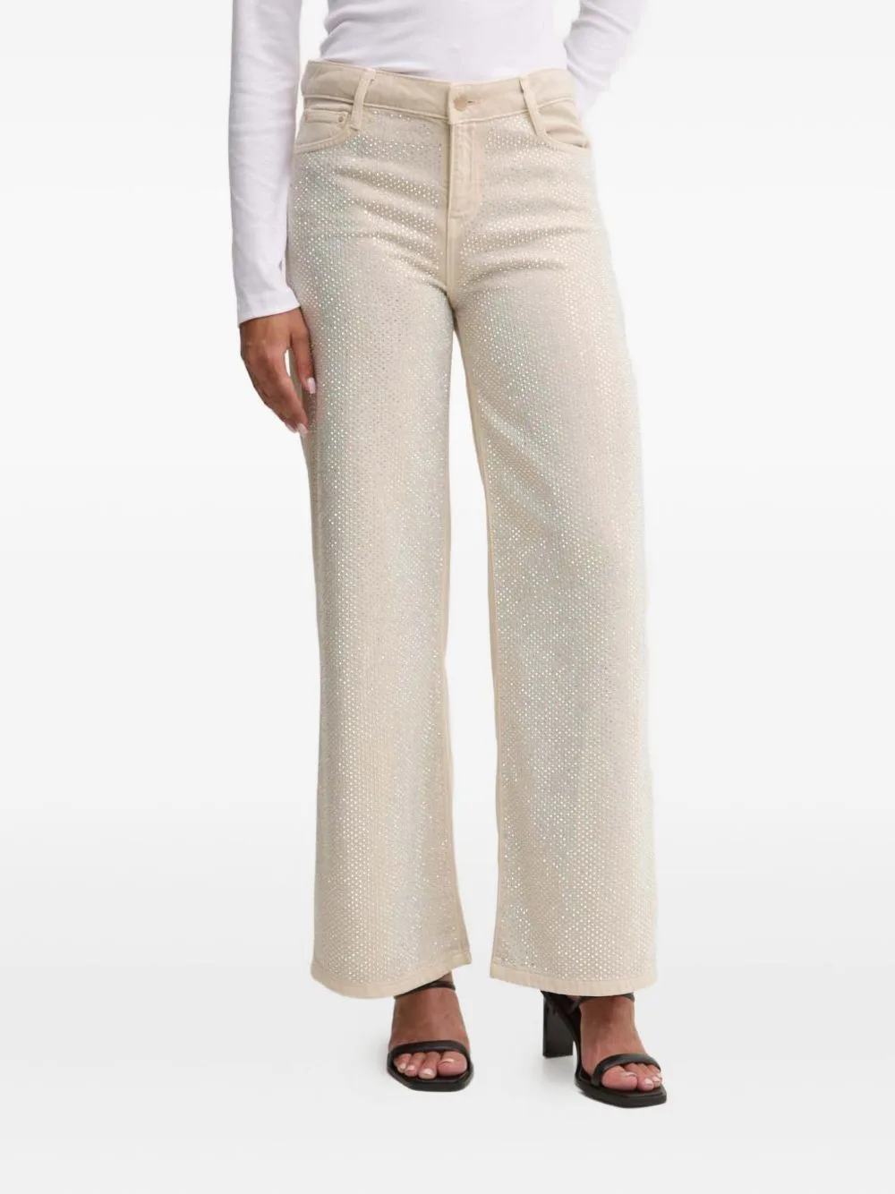 Rhinestone Embellished Jeans by GUESS USA