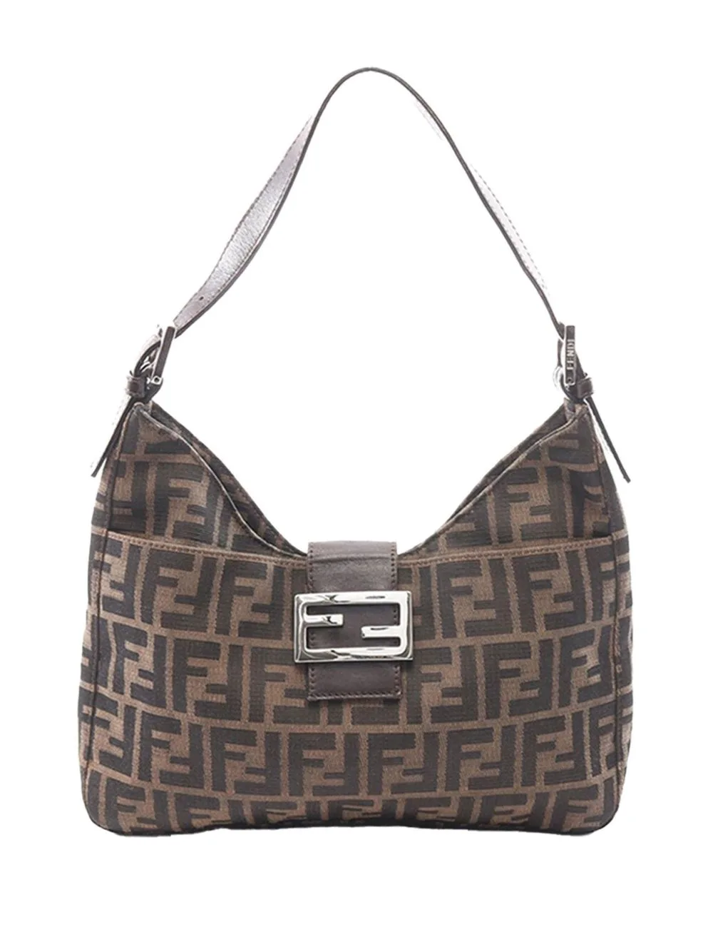 2000-2010 Zucca Canvas Shoulder Bag by Fendi Pre-Owned