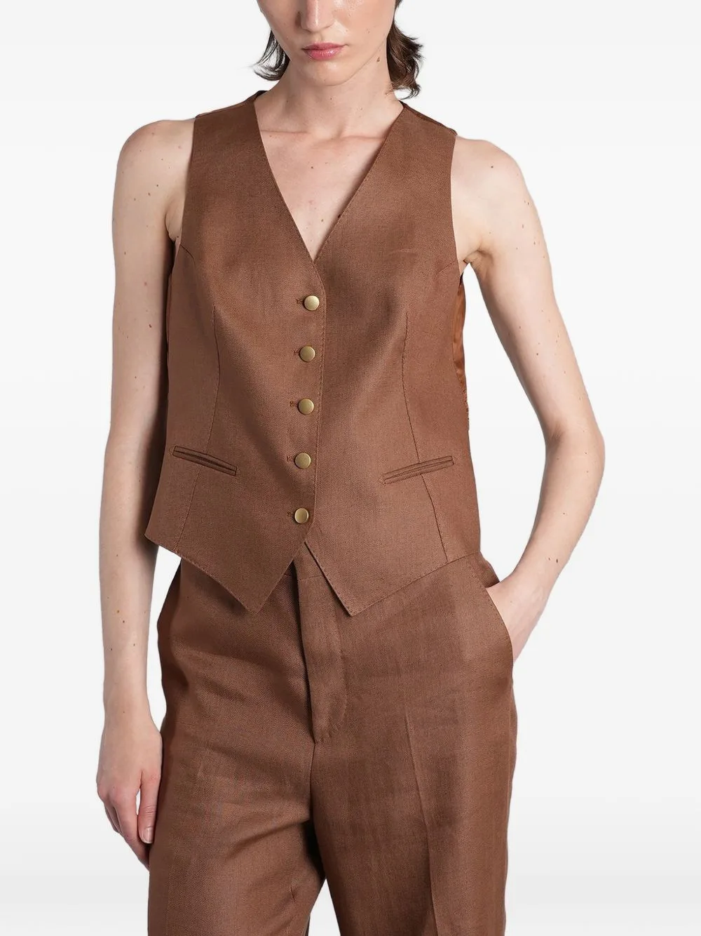 Gail V-Neck Button-Down Gilet
