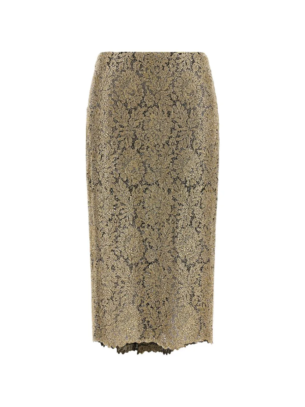 Embroidered Lace-Effect Midi Skirt by Ermanno Scervino