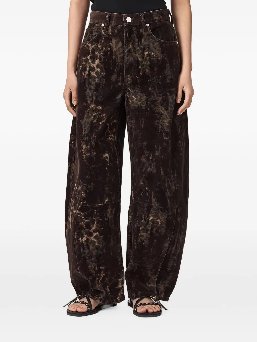 Leopard-Print Wide-Leg Jeans by AllSaints