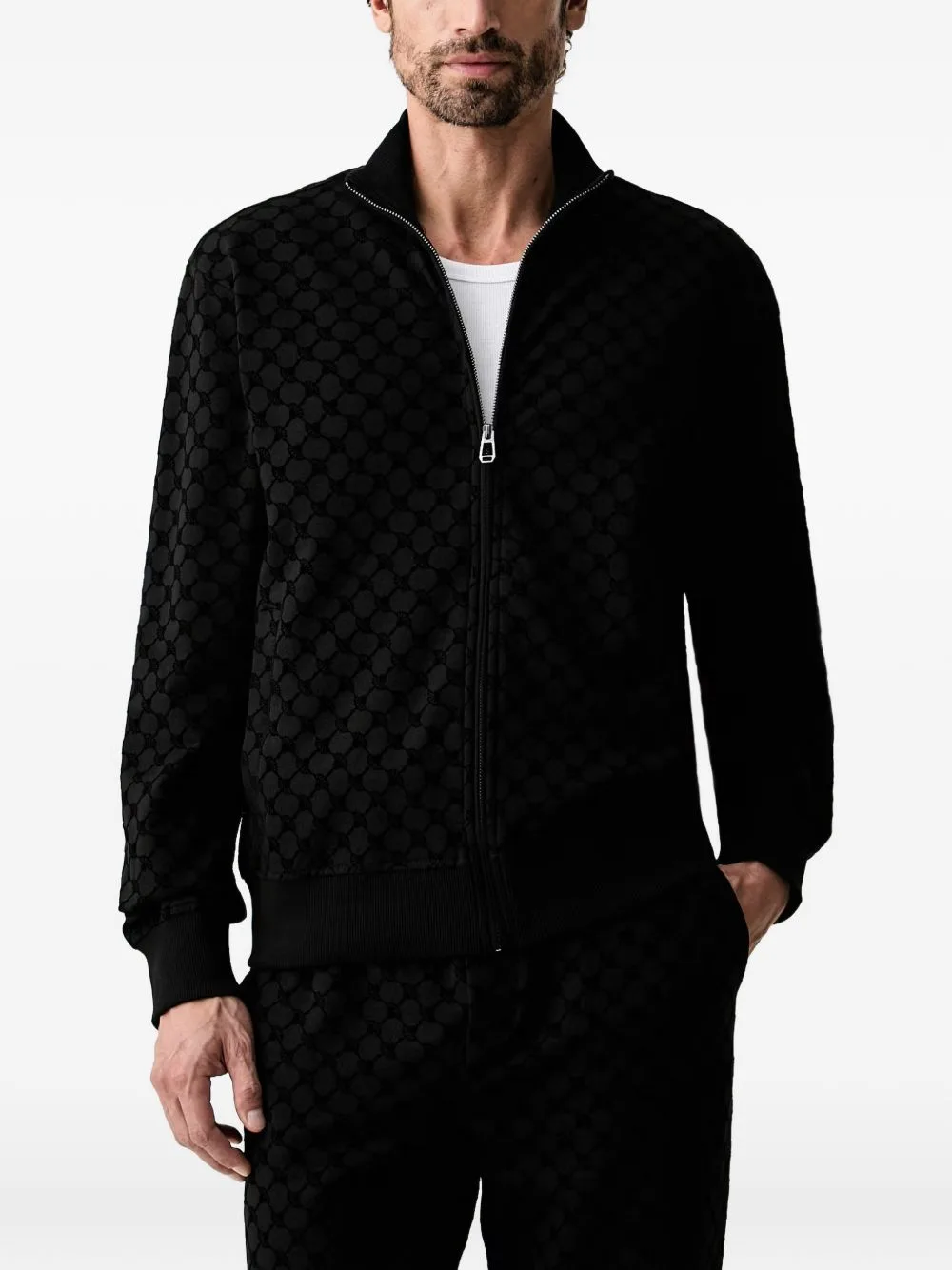 Monogram-Pattern Zip-Up Sweatshirt by Joop!