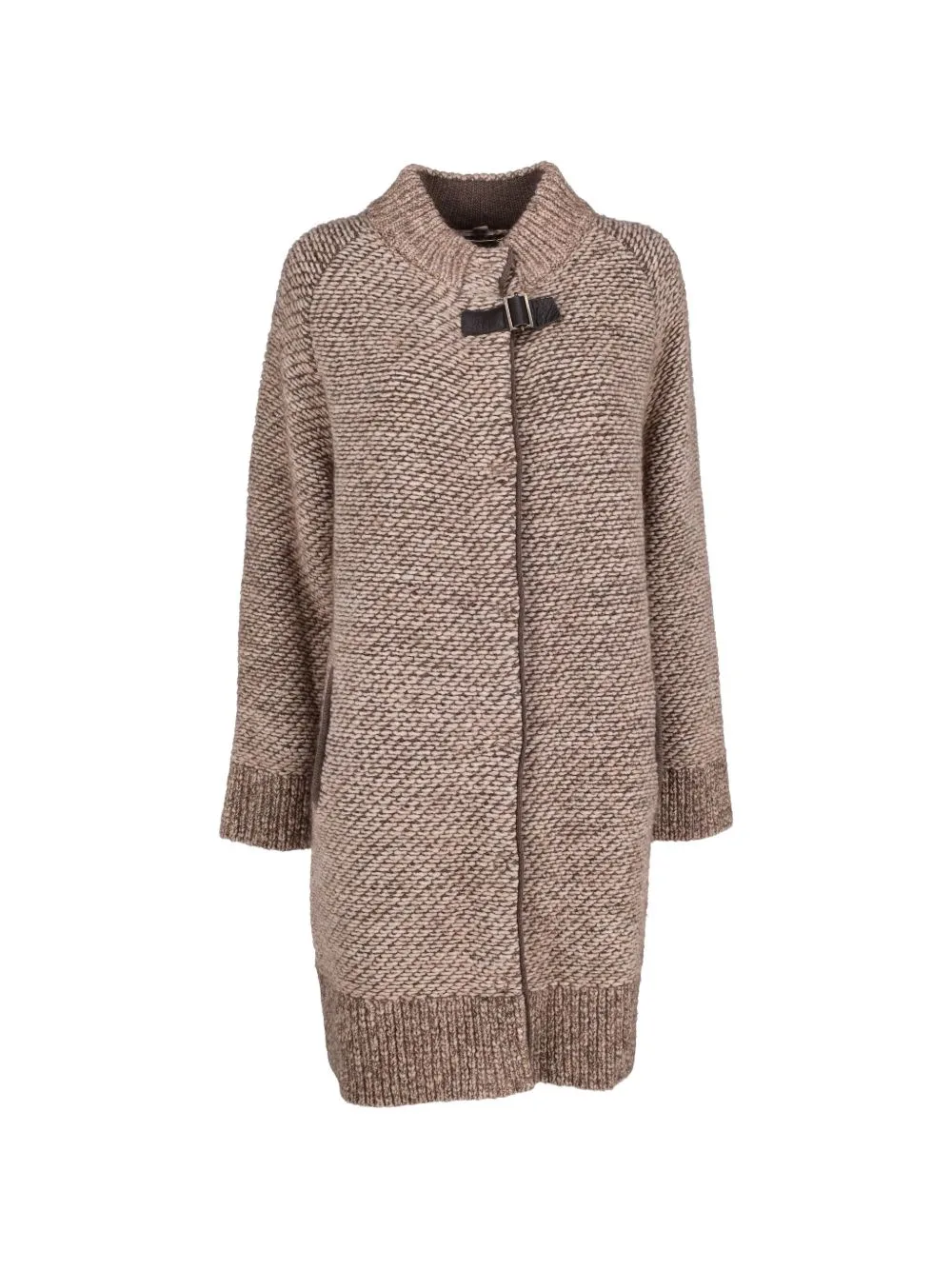 Buckle-Fastening Single-Breasted Coat by Falconeri