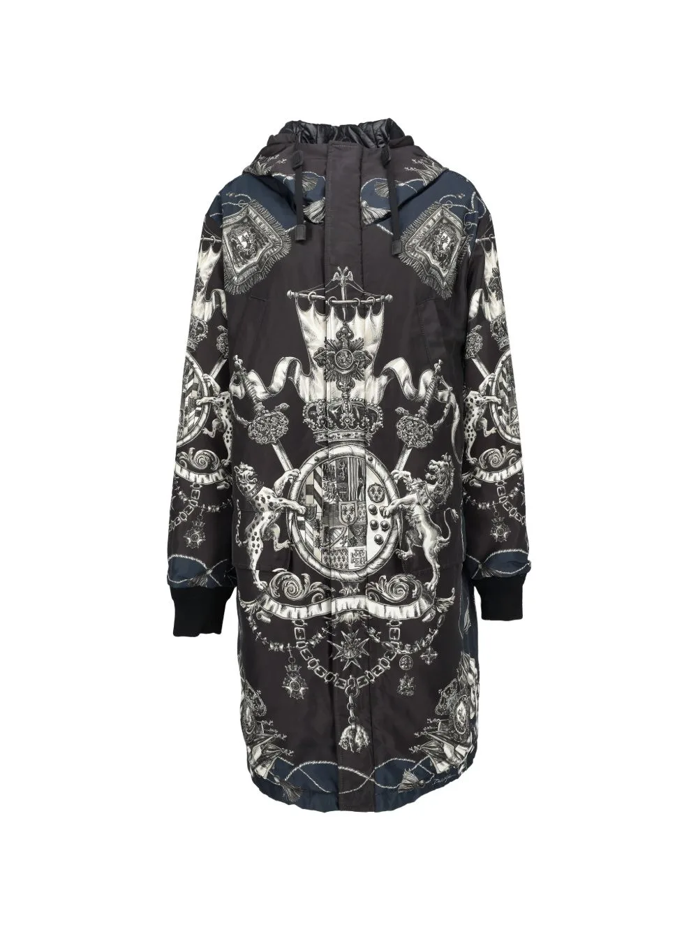 Heraldic-Print Hooded Parka by Dolce & Gabbana Pre-Owned