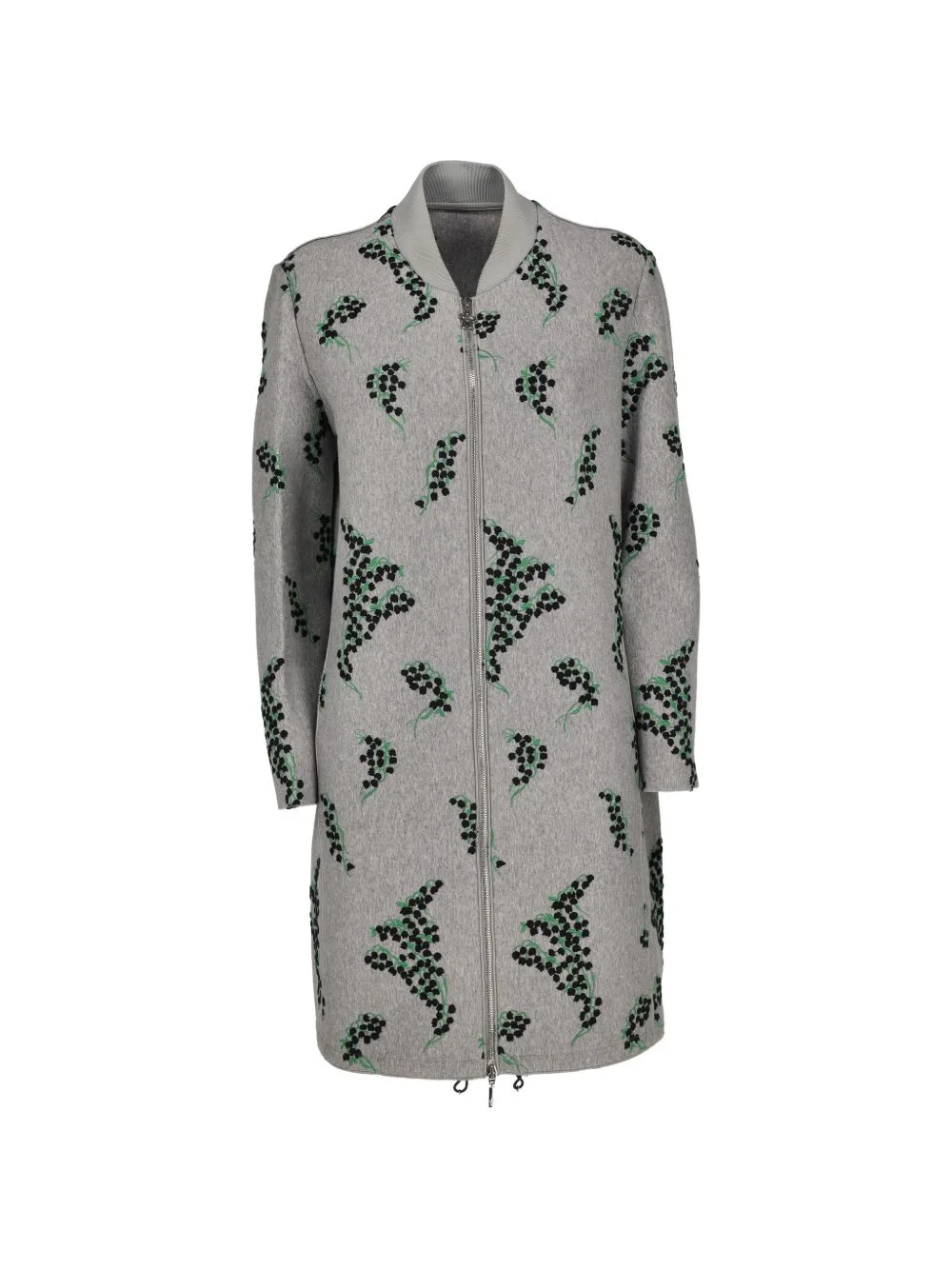 Floral-Embroidered Zip-Up Coat by Moncler Vintage