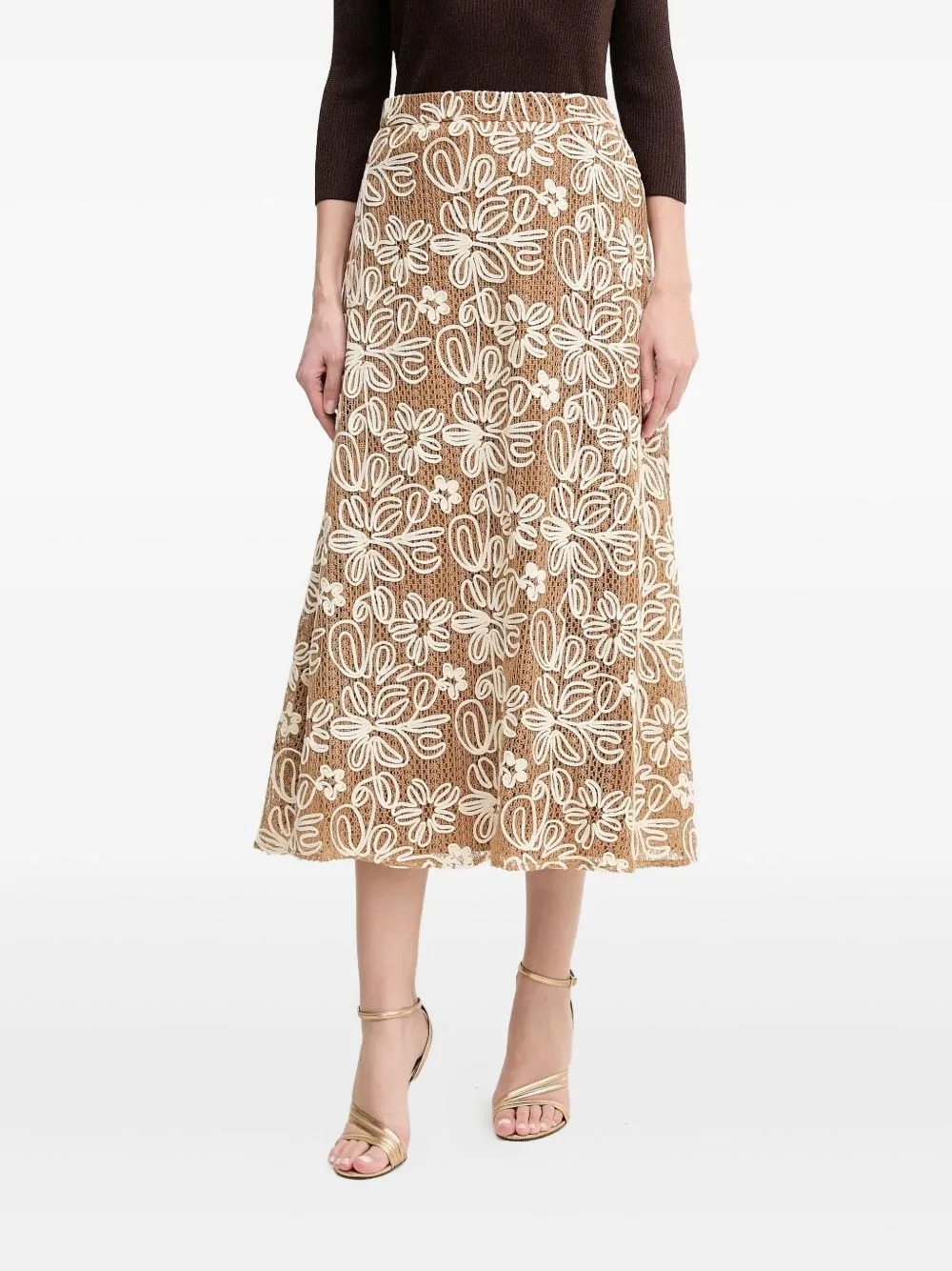 Floral Embroidered Skirt by LUISA SPAGNOLI