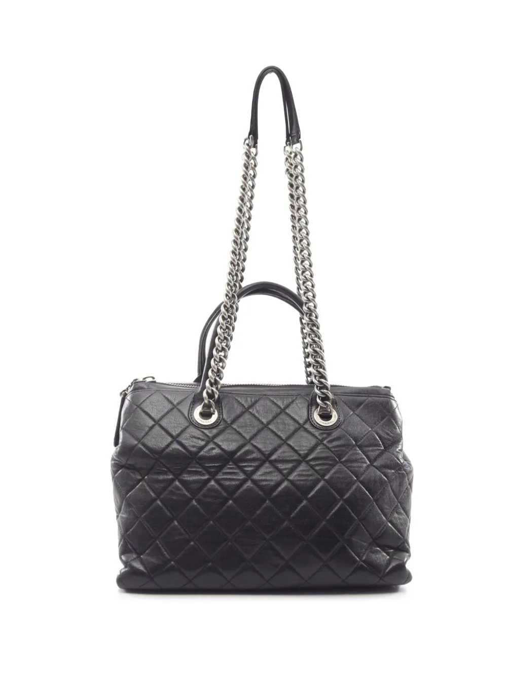 2014-2015 Quilted Calfskin Shopping Tote Satchel by CHANEL Pre-Owned