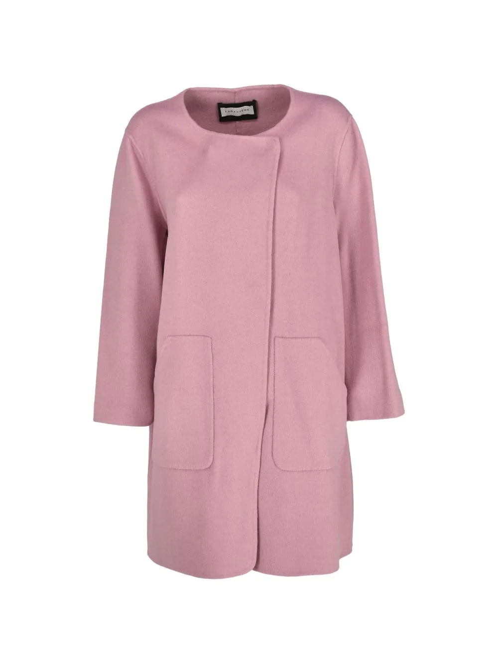Collarless Patch-Pocket Coat by Caractère