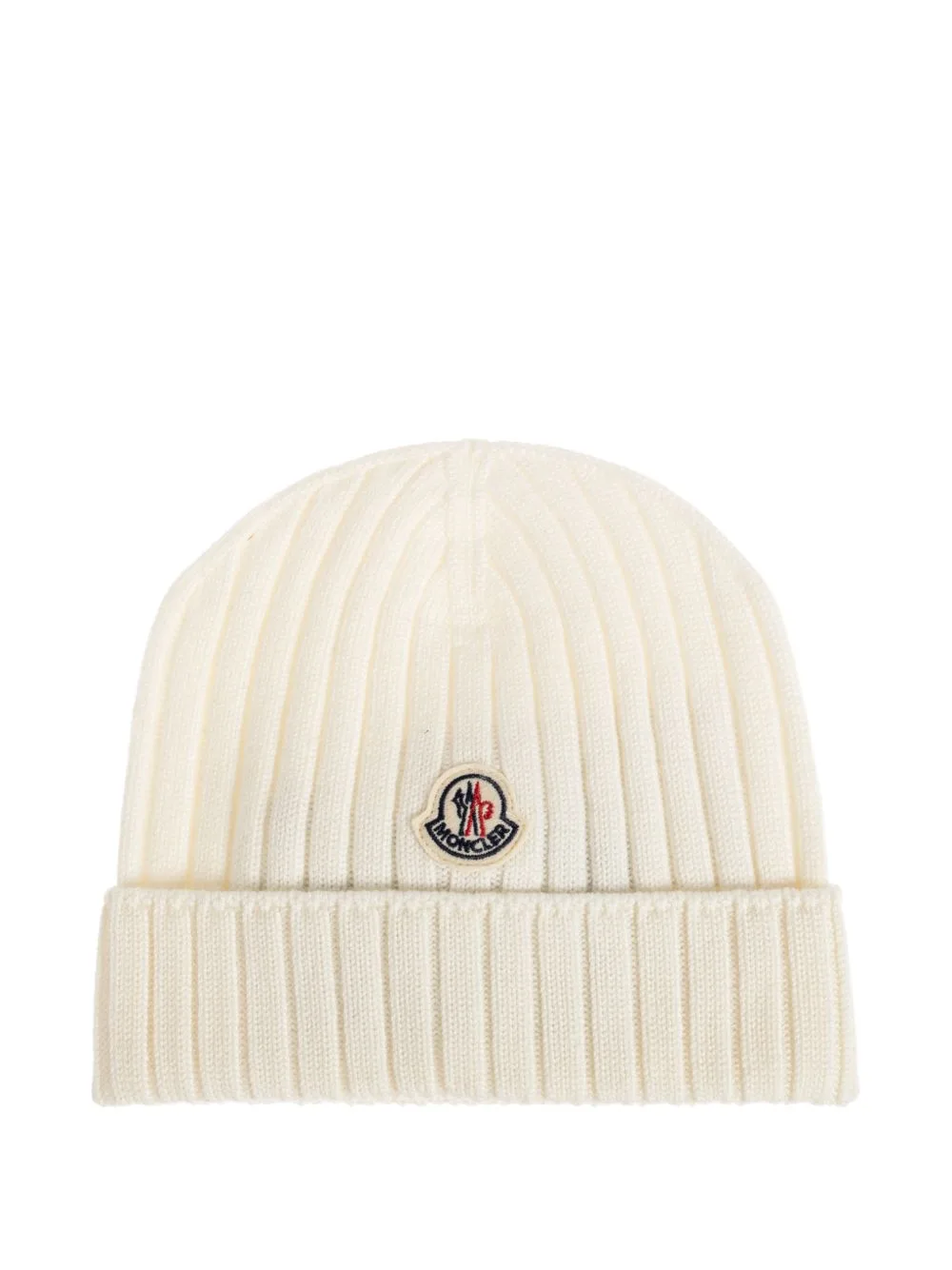 Logo-Patch Ribbed-Knit Beanie Hat by Moncler Enfant