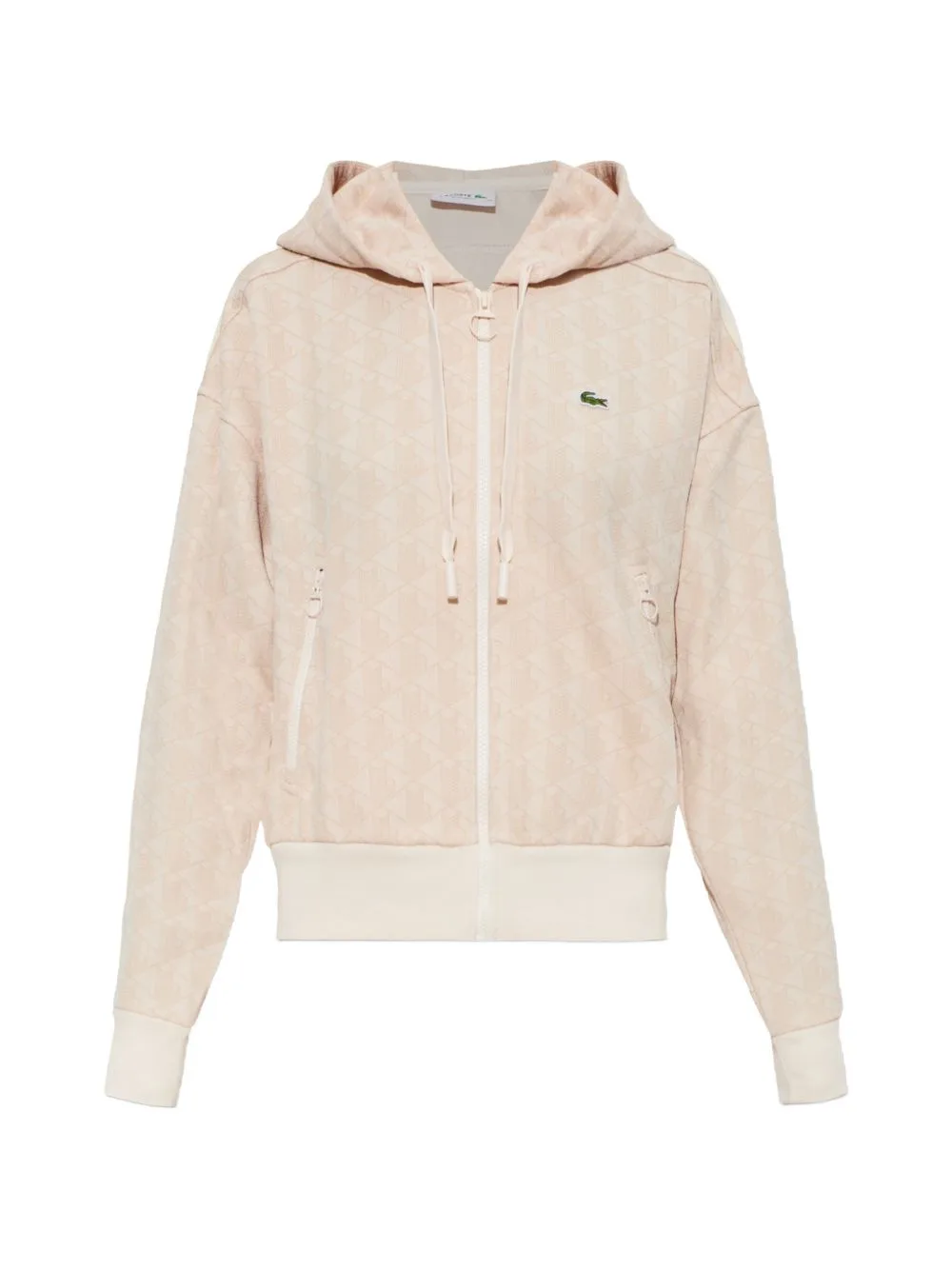 Monogram-Jacquard Zip-Up Hoodie by Lacoste