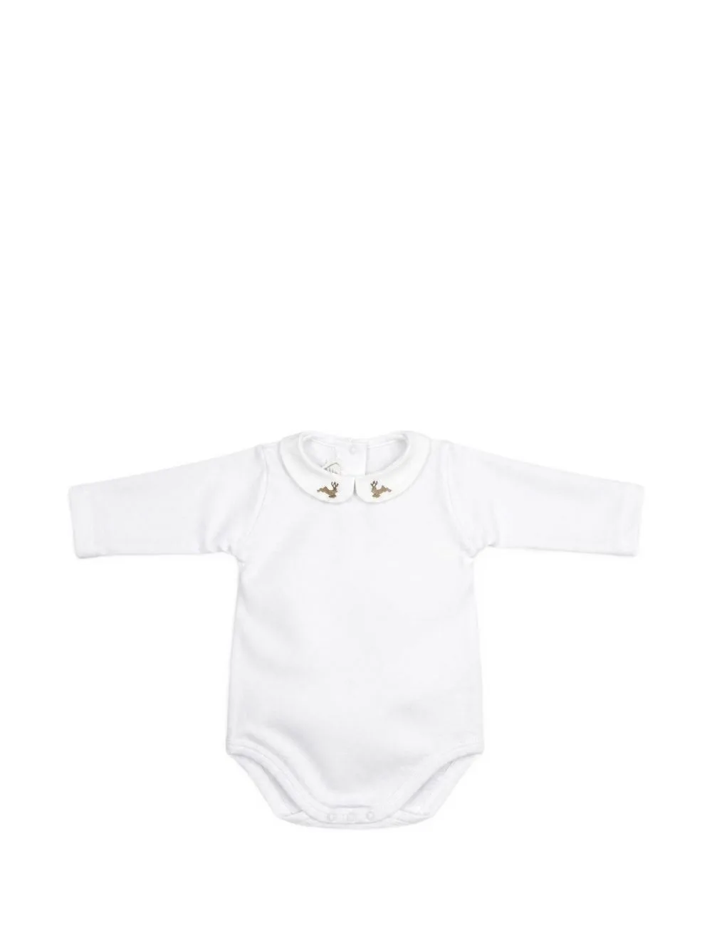Deer-Embroidered Peter Pan Collar Bodysuit by Mariella Ferrari