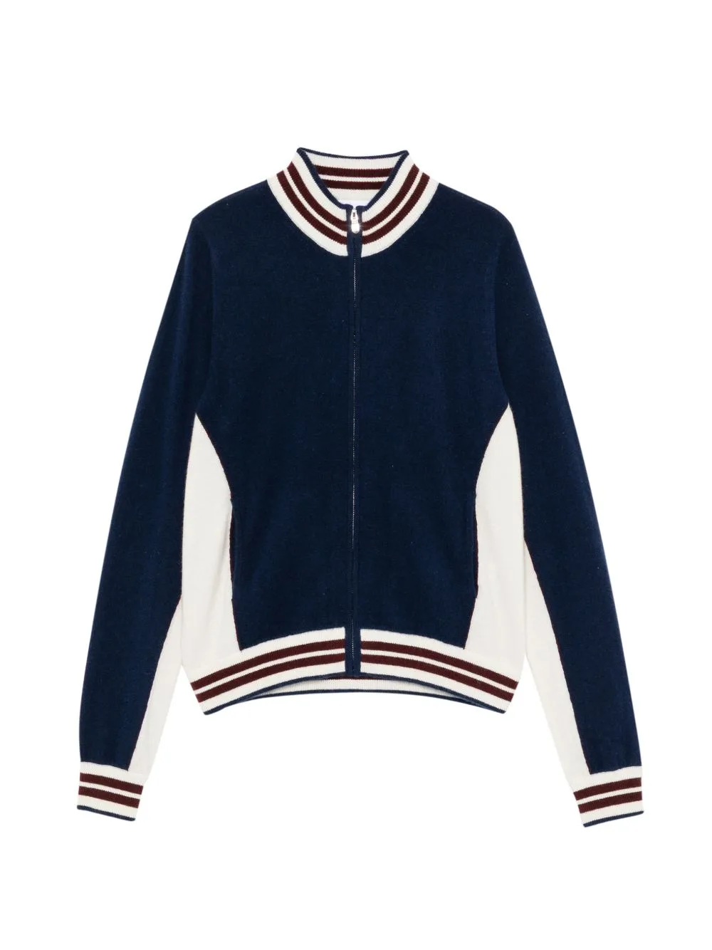 Contrast Zip-Up Cardigan by CUDDLEUP