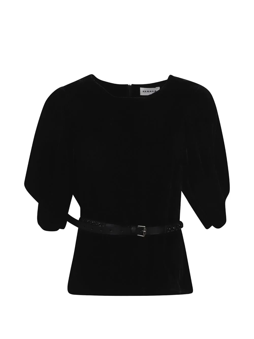 Belted Puff-Sleeve Top by P.A.R.O.S.H.