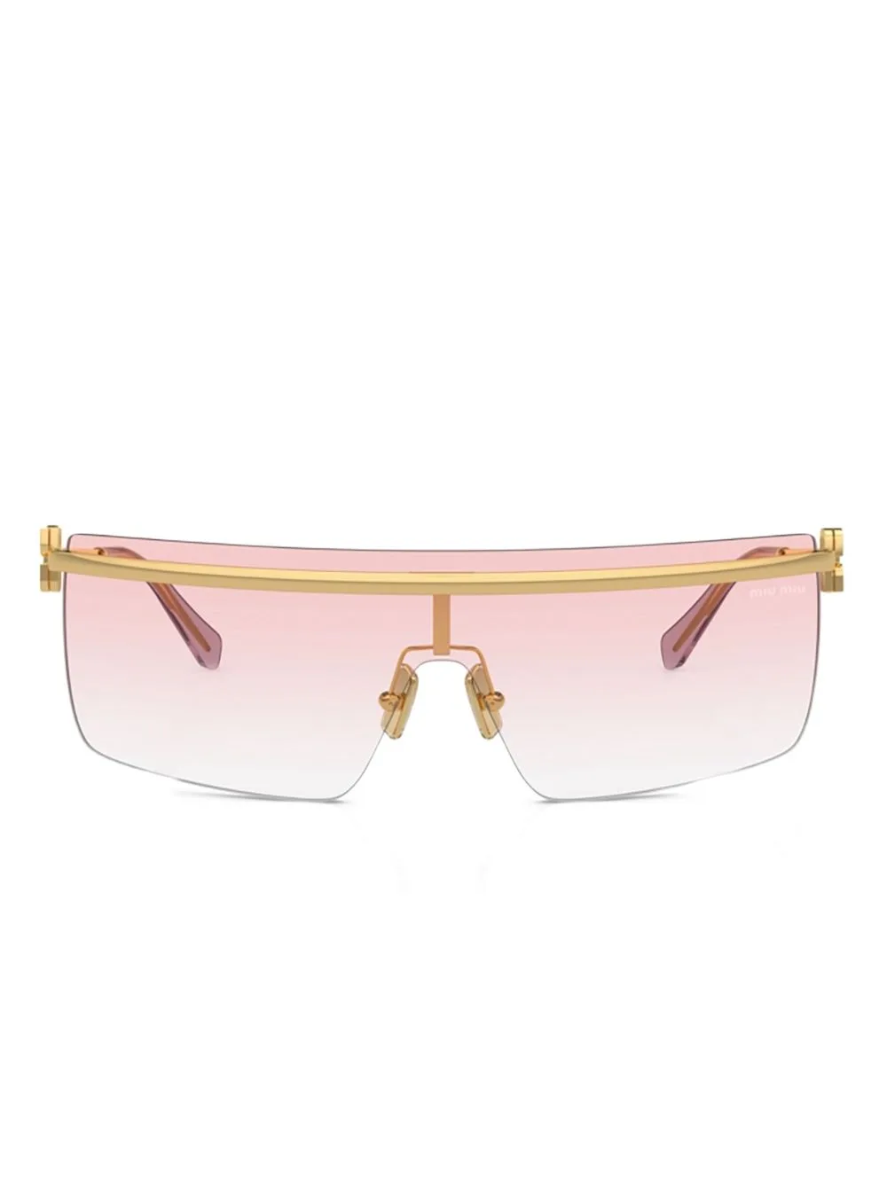 Gold-Frame Shield Sunglasses