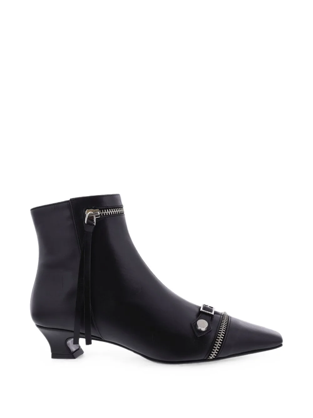 Buckle-Detail Leather Ankle Boots by Paris Punk