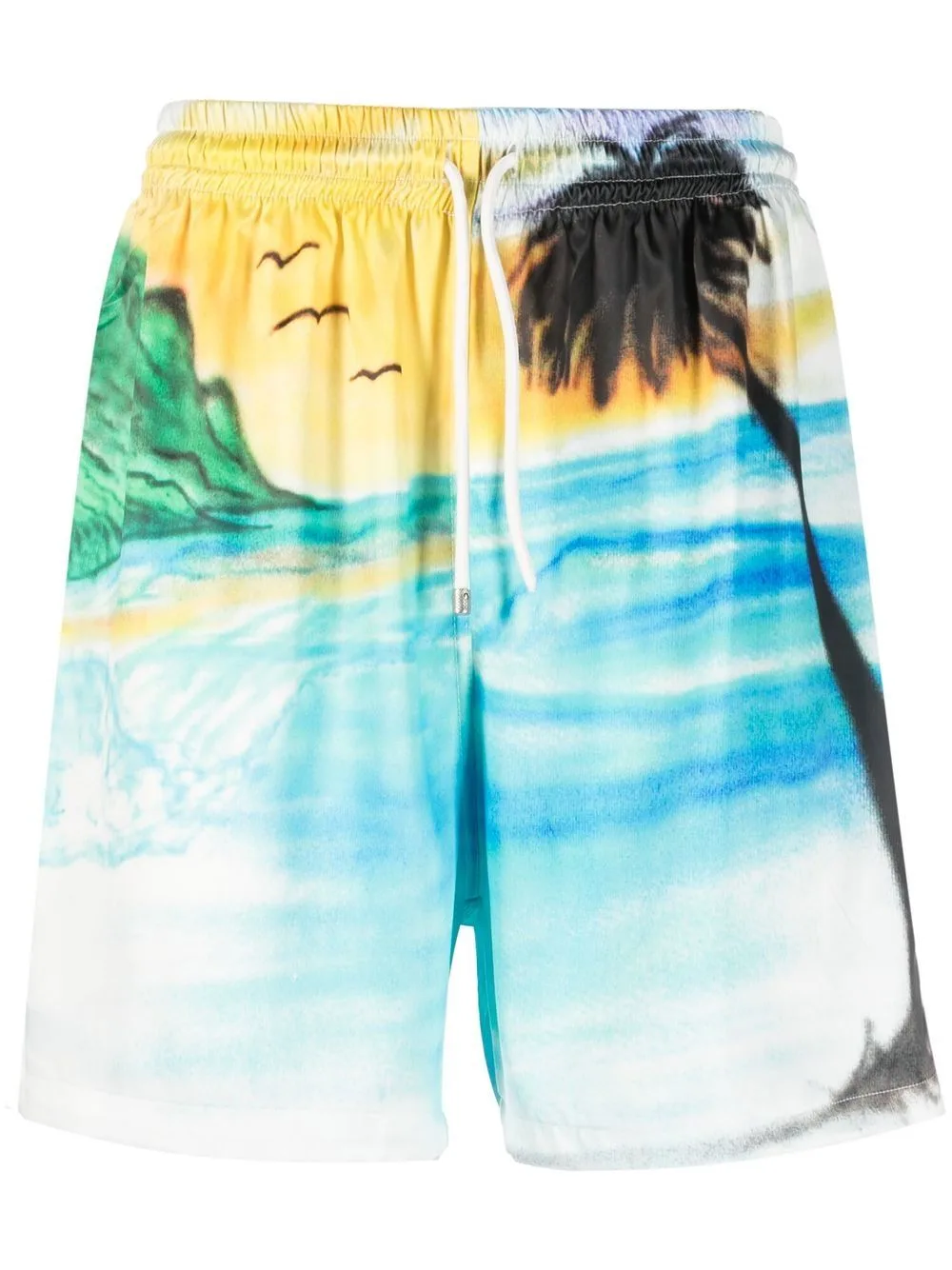 Palm-Tree Print Detail Shorts