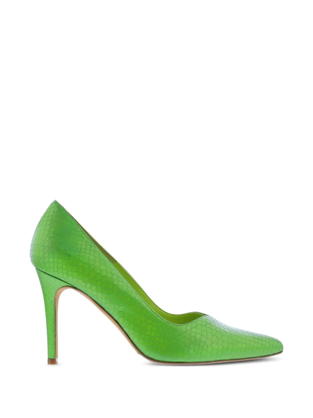 Monaco Snakeskin-Effect Pointed-Toe Heeled Pumps by TORAL SHOES