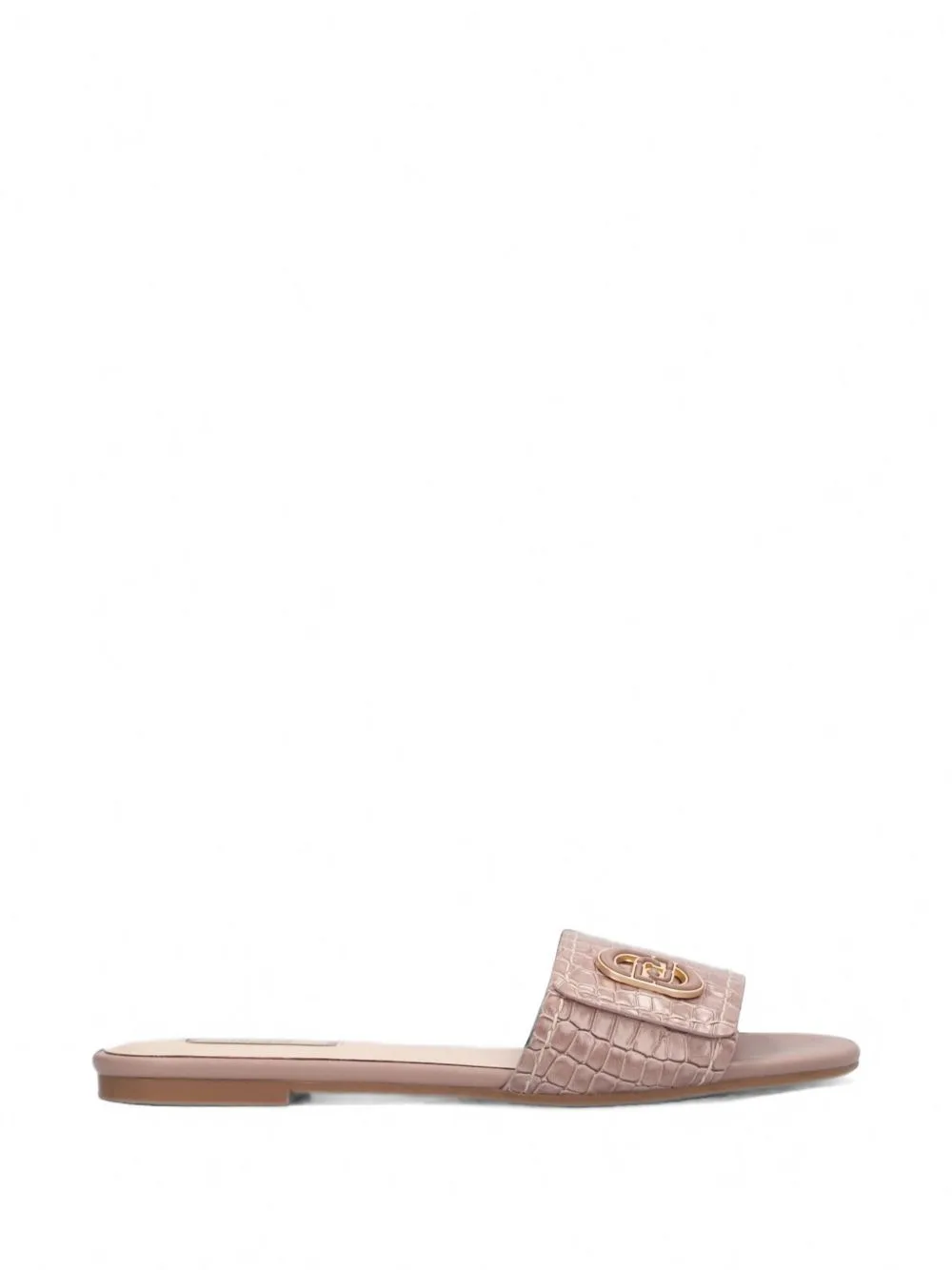 Flat Crocodile-Print Sandals by LIU JO