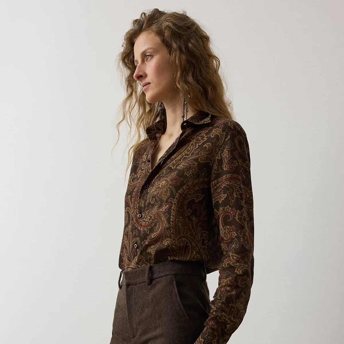 Trayna Paisley Cotton Voile Shirt by Ralph Lauren Collection