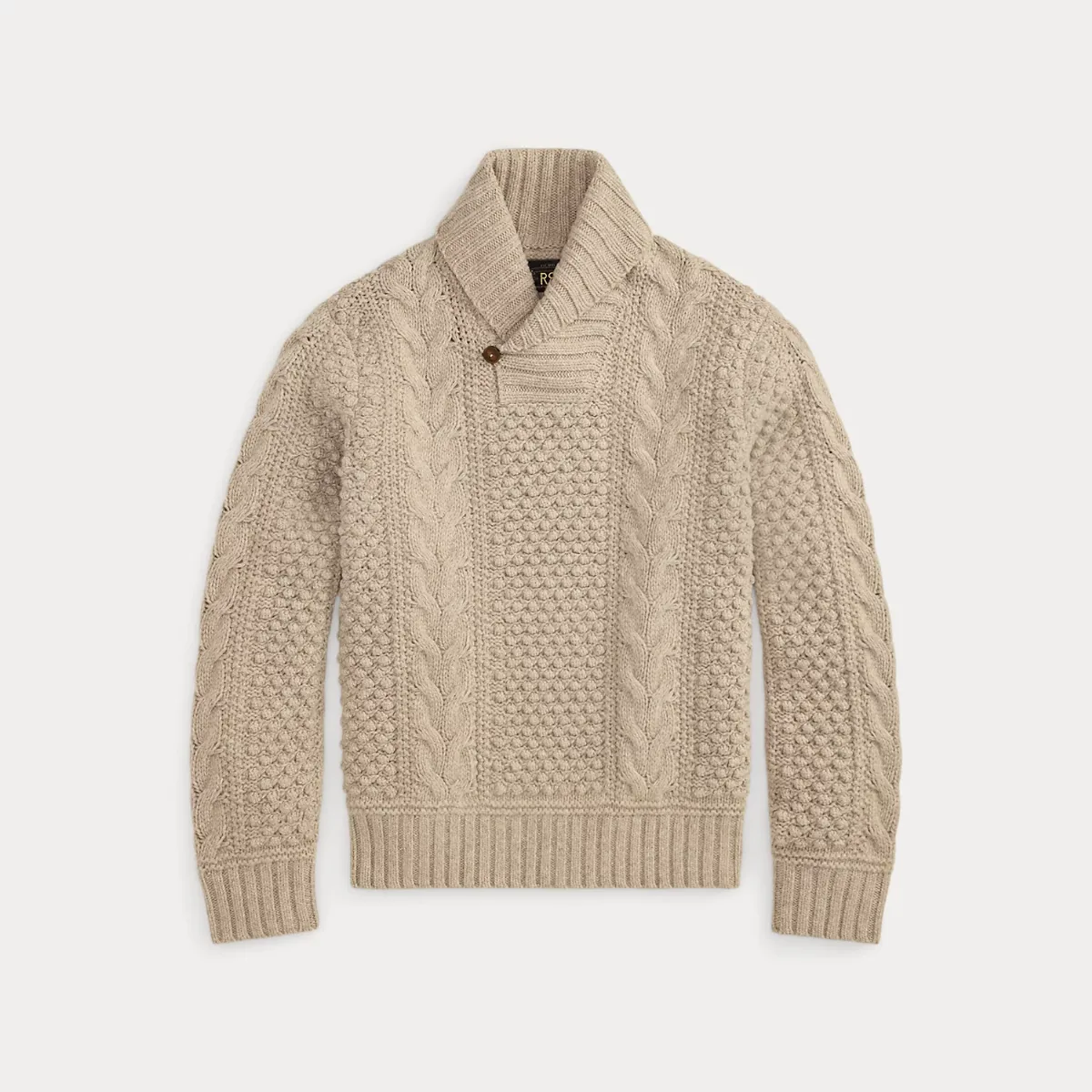 Cable-Knit Wool Shawl Jumper by Ralph Lauren RRL