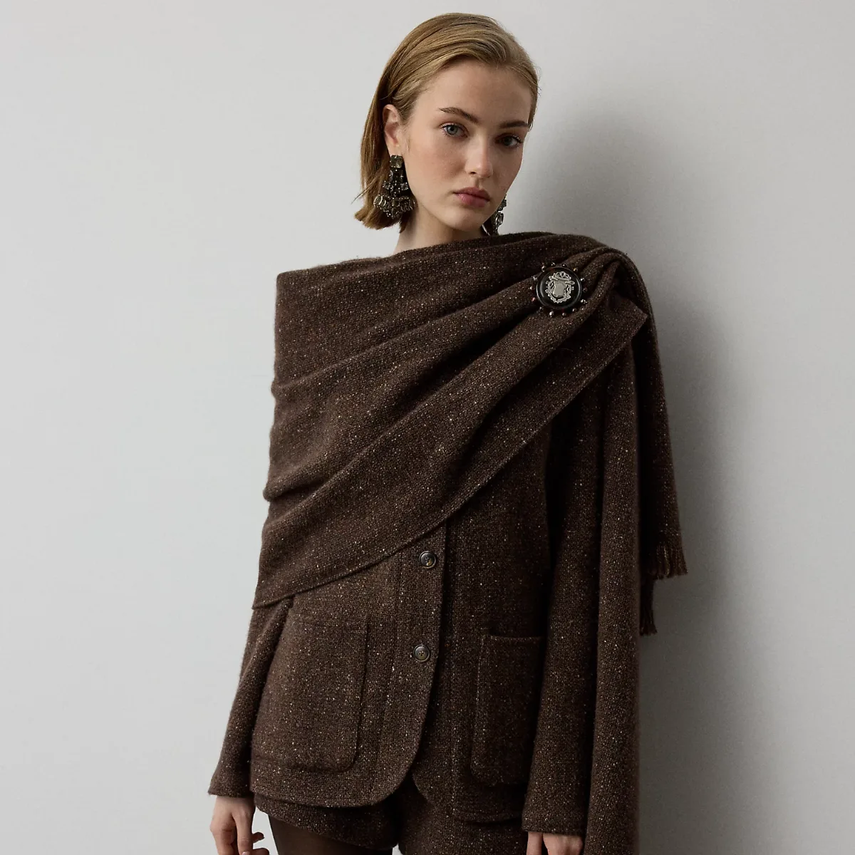 Alira Wool-Blend Donegal Tweed Jacket by Ralph Lauren Collection