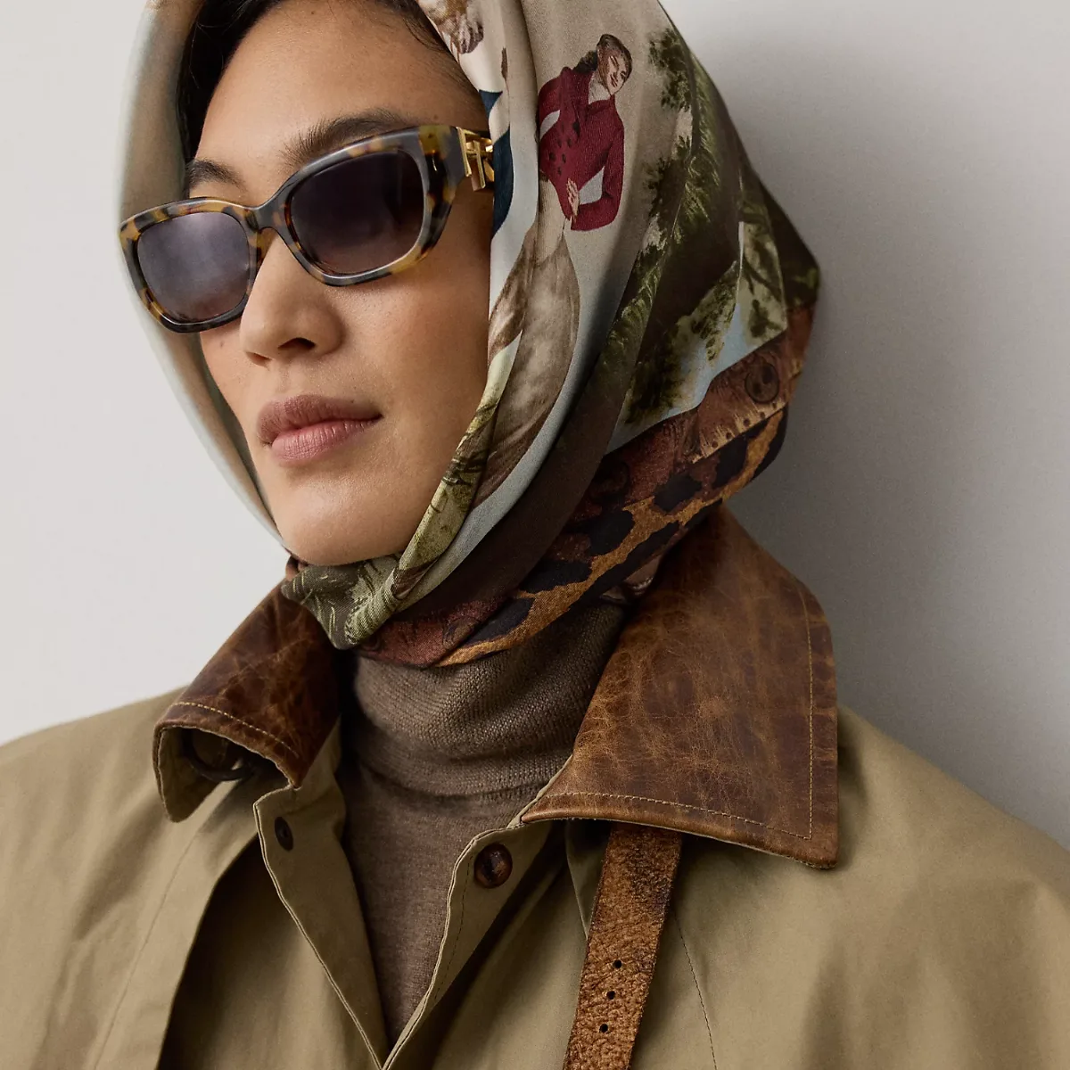 Scenic-Print Silk Twill Square Scarf by Ralph Lauren Collection