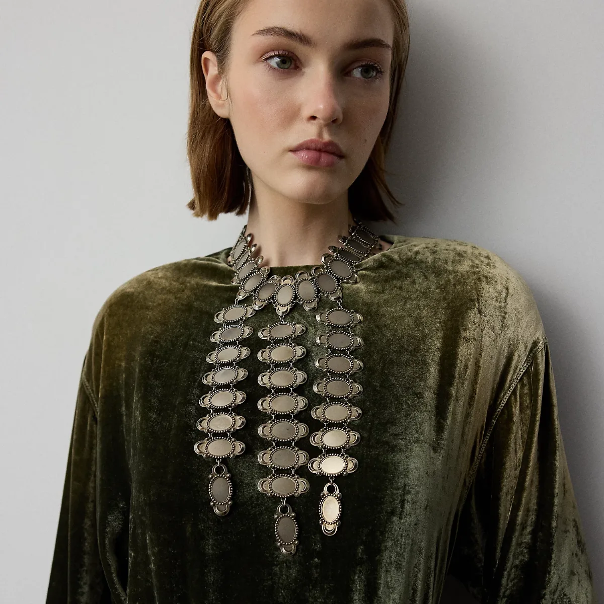 Antiqued Silver-Tone Long Necklace by Ralph Lauren Collection