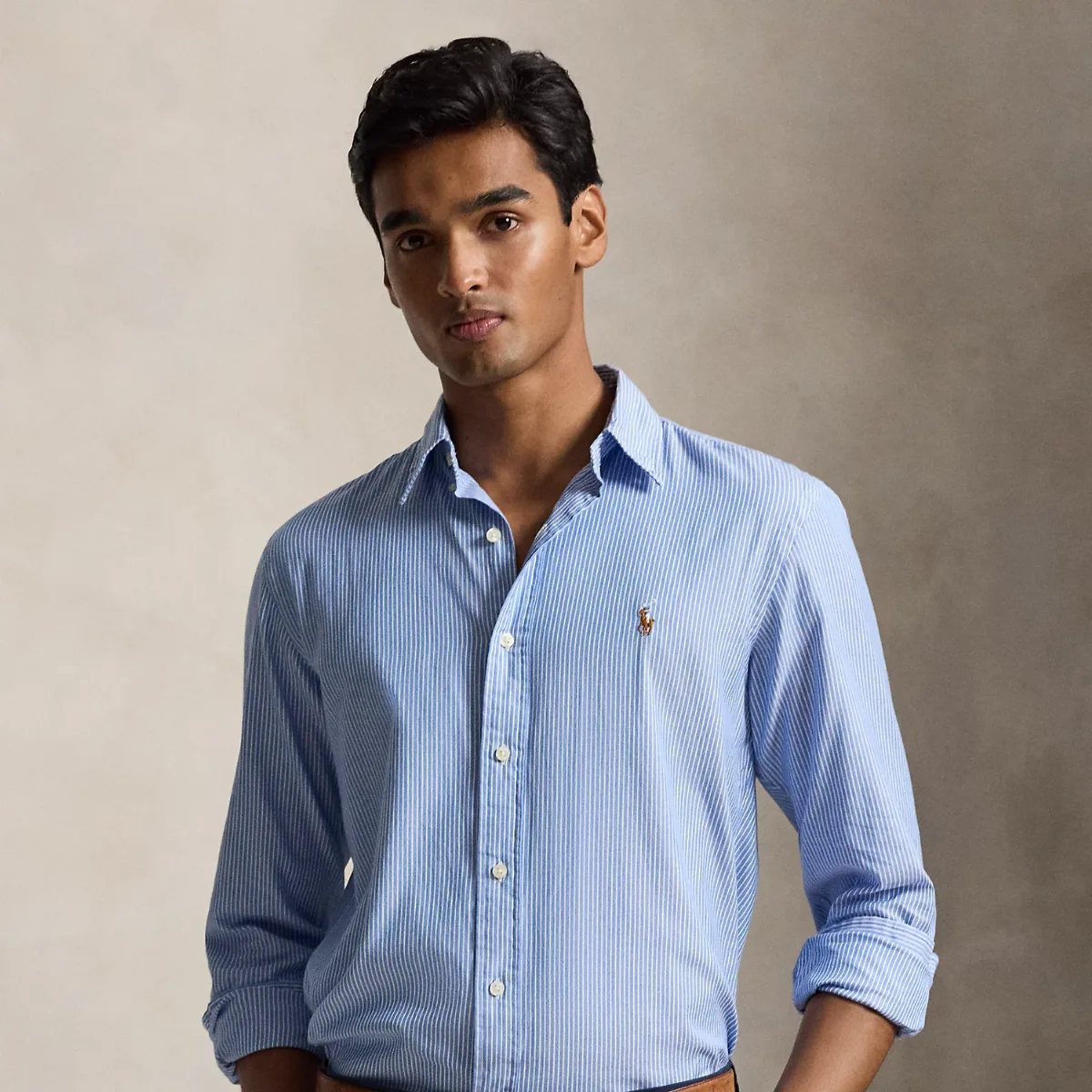 Custom Fit Striped Stretch Oxford Shirt