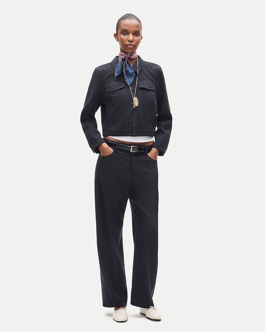 Barrel Pant in Wool-Blend Flannel by J.Crew