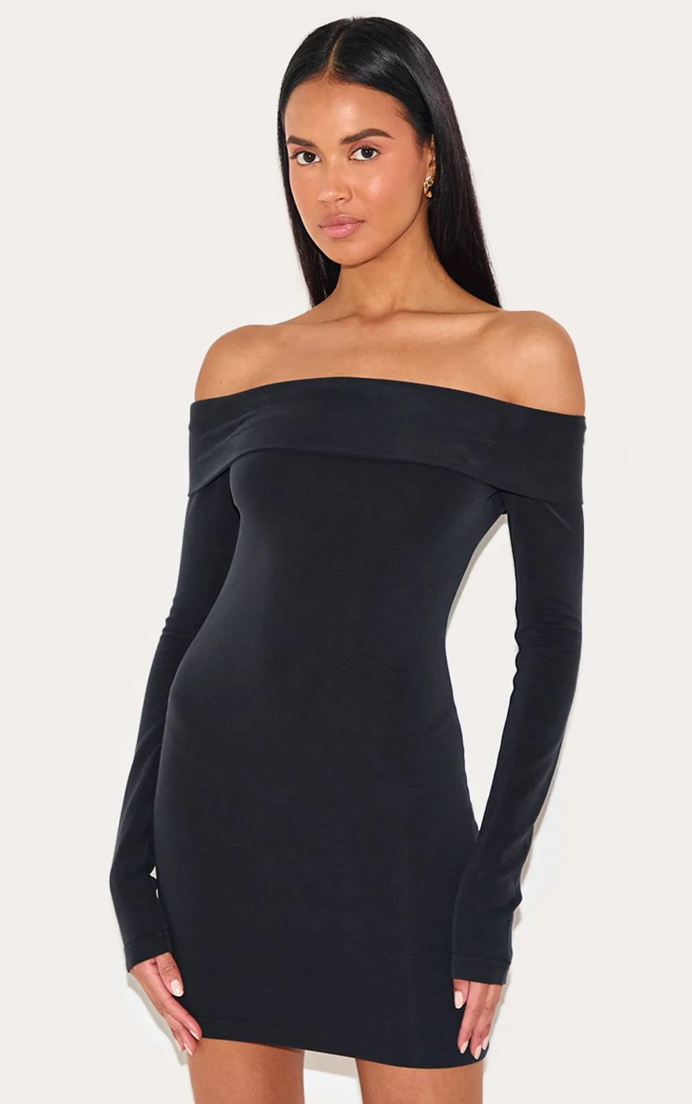 Premium Contour Bardot Bodycon Dress by PrettyLittleThing