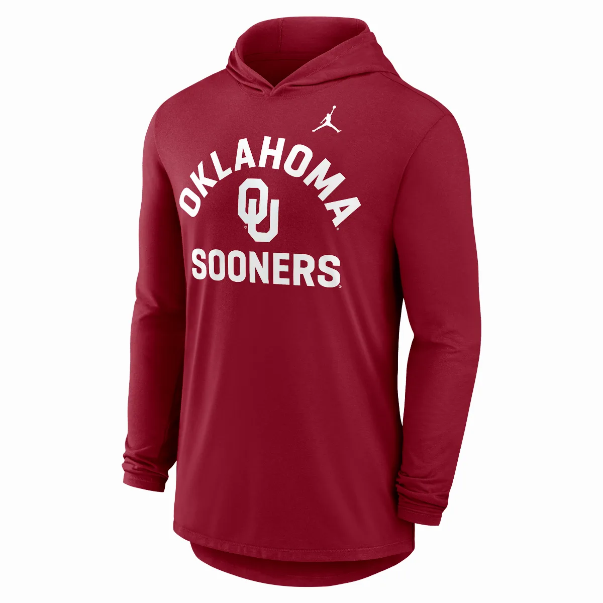 Oklahoma Primetime Arch Jordan Brand Dri-FIT College Long-Sleeve Hooded T-Shirt by Jordan