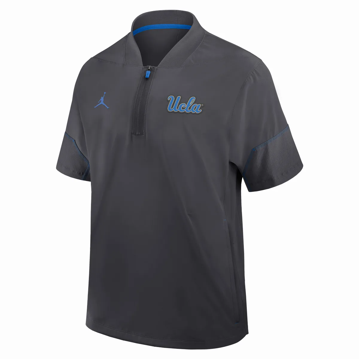 UCLA Sideline Coach Jordan Brand College 1/2-Zip Short-Sleeve Hooded Jacket by Jordan