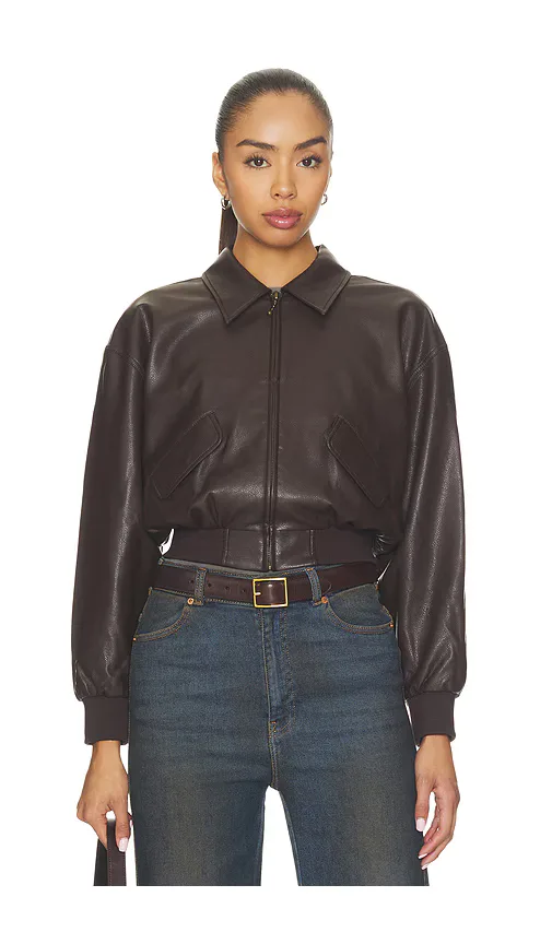The Better Than Leather Cropped Jacket by Good American