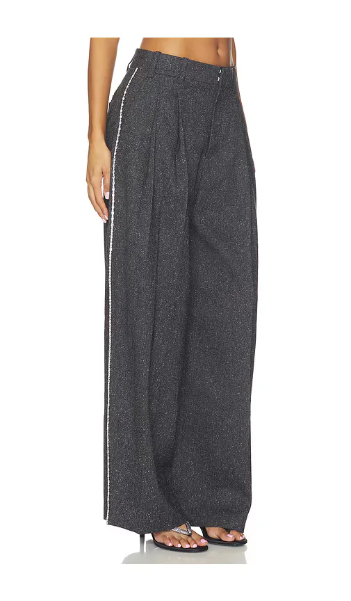 Mid-Rise Tailored Pant with Embellished Chain by Alexander Wang
