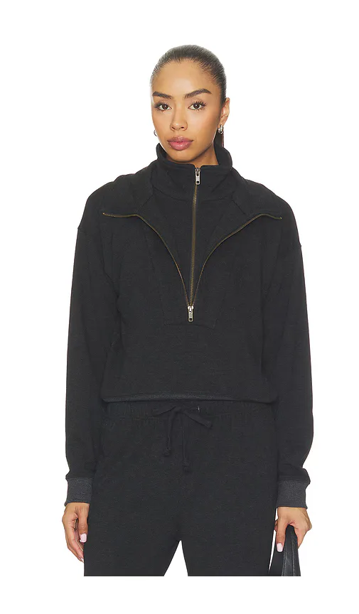 Double Zip Funnel Neck Pullover by Bobi