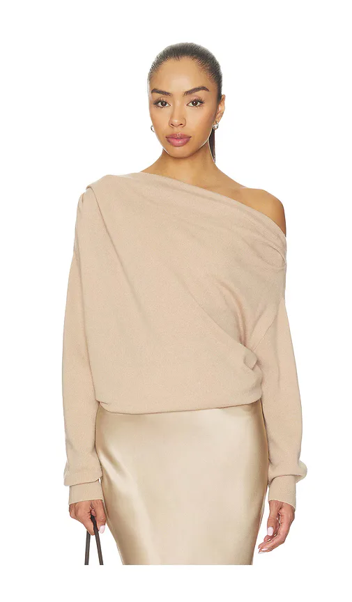 Long Sleeve Assymetrical Drape Sweater by The Sei