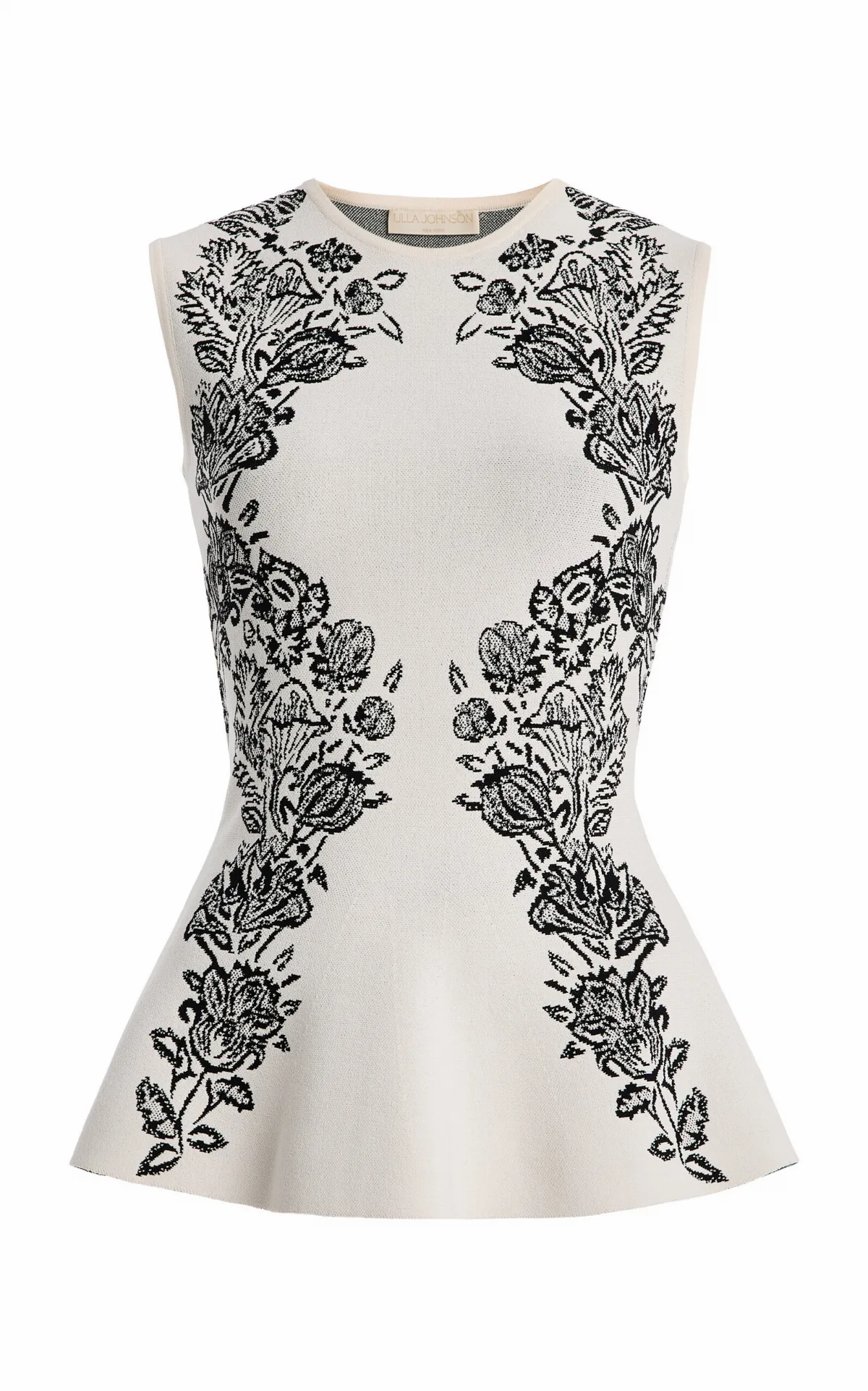 Vanna Jacquard-Knit Peplum Top by Ulla Johnson