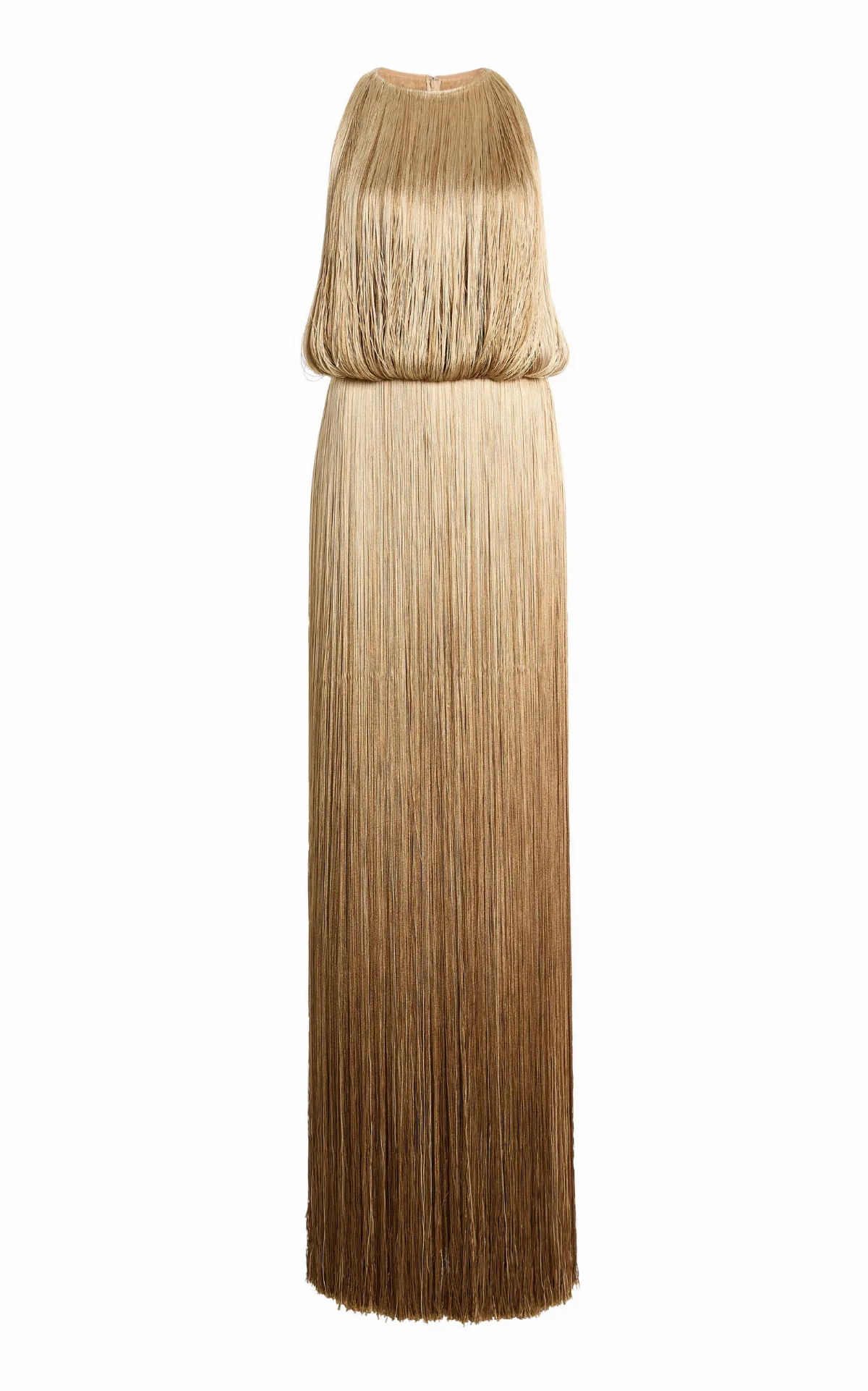 Fringed Silk Gown by Oscar de la Renta