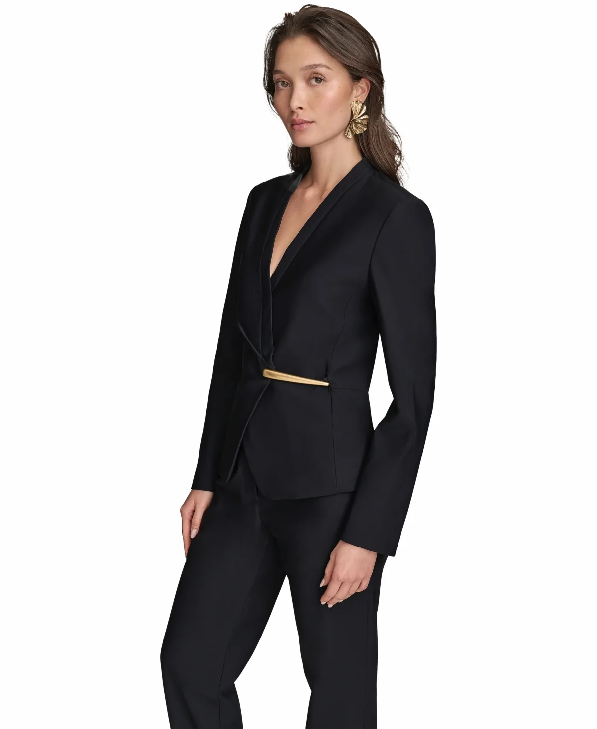 Collarless Wrap Jacket by Donna Karan New York