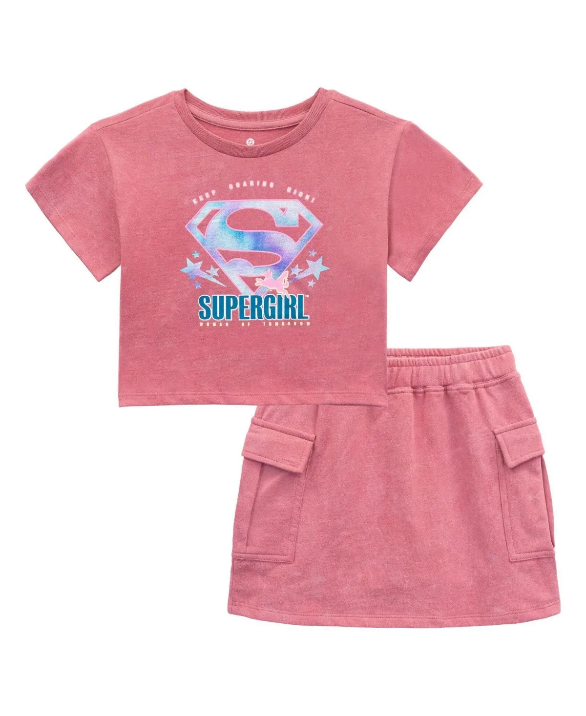 Supergirl Cropped 2-Piece T-Shirt and Skort Set by Justice League