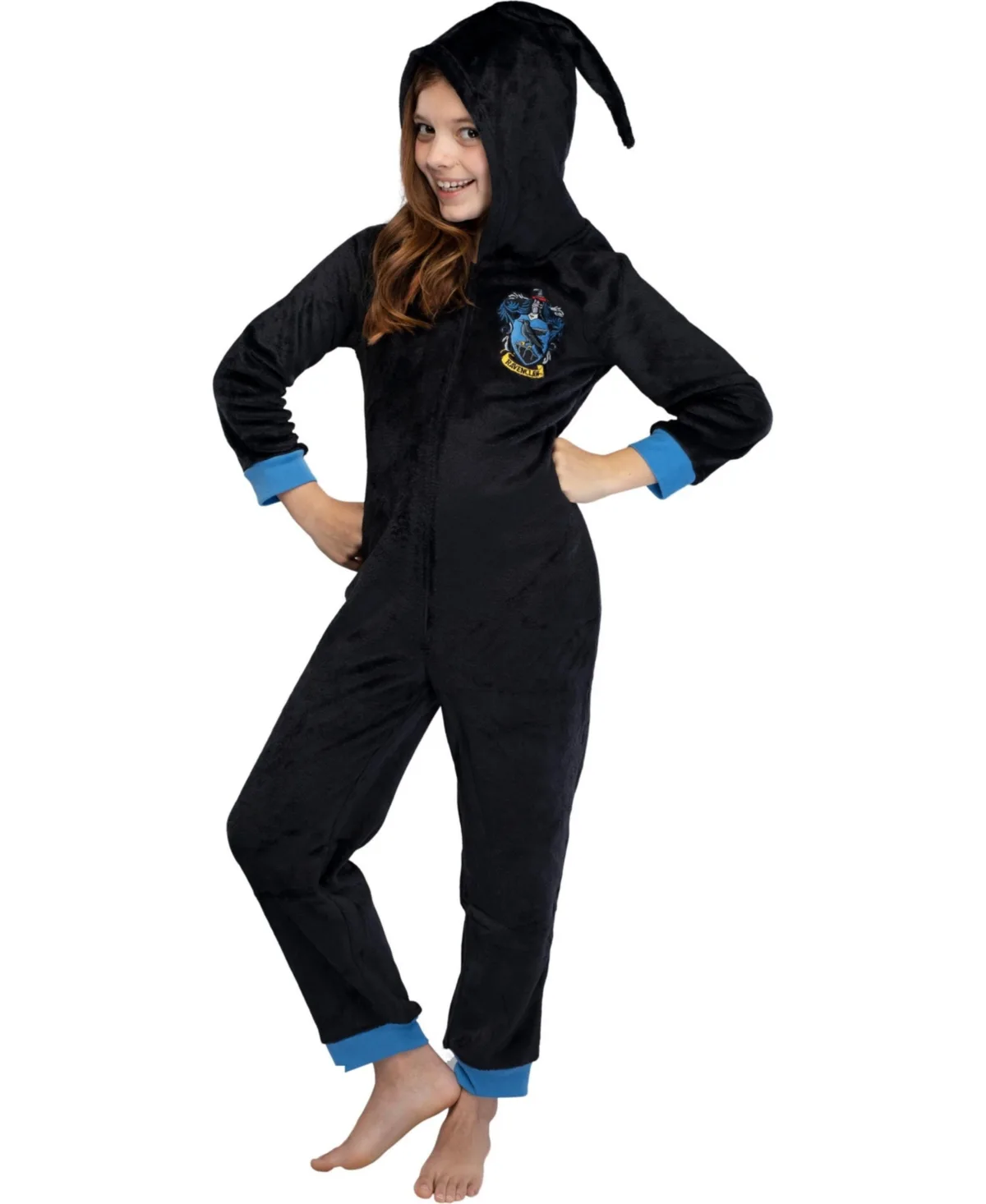 Hogwarts Houses Crest Hooded Pajama Union Suit Loungewear by Harry Potter