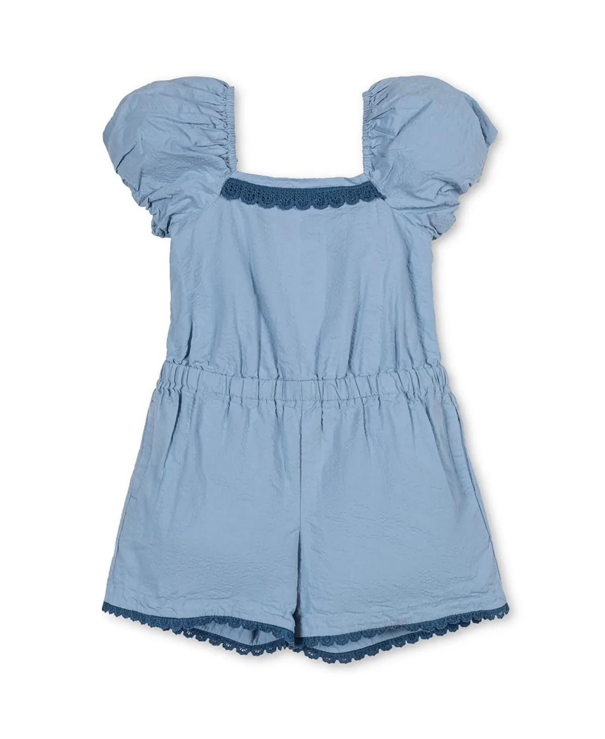 Organic Ruffle Collar Button Front Sweater Romper by Hope & Henry