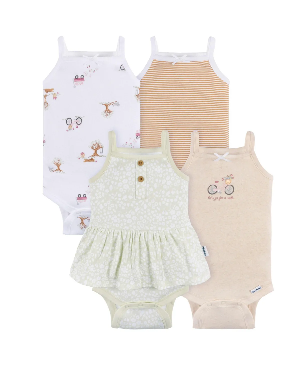 4-Pack Sleeveless Onesies Bodysuits by Gerber