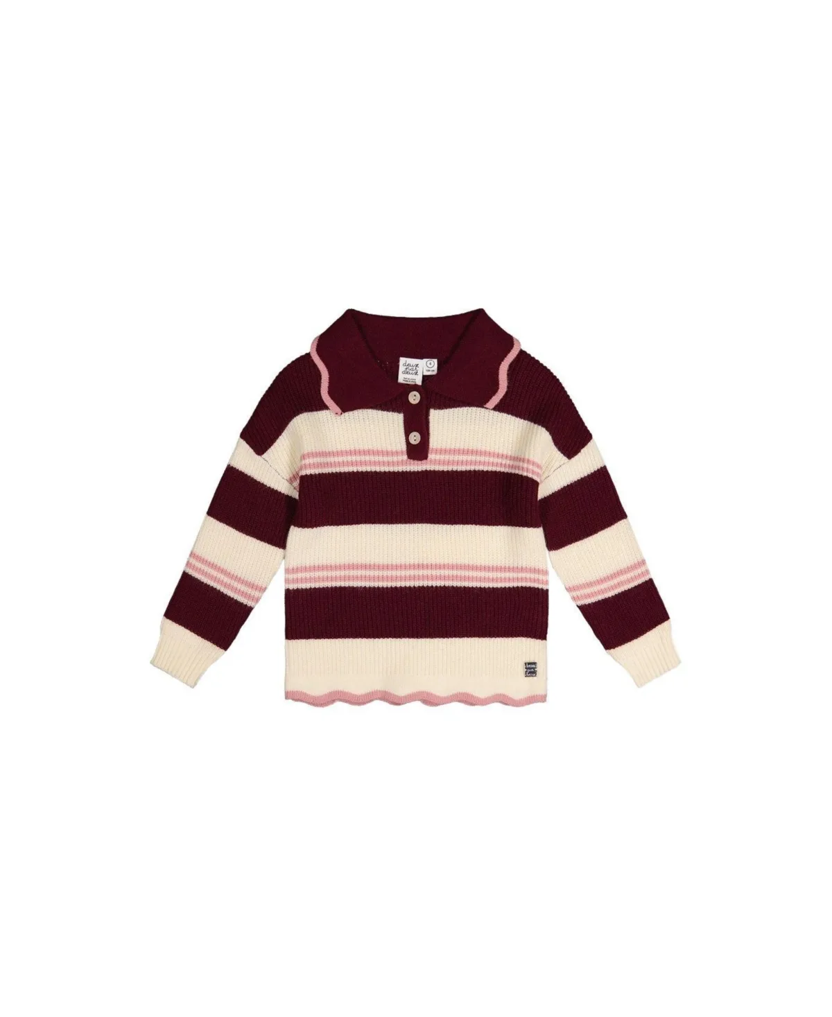 Scalloped Collar Sweater by Deux Par Deux