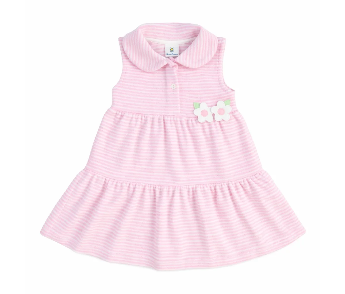 Stripe Terry Dress with Flowers by Florence Eiseman