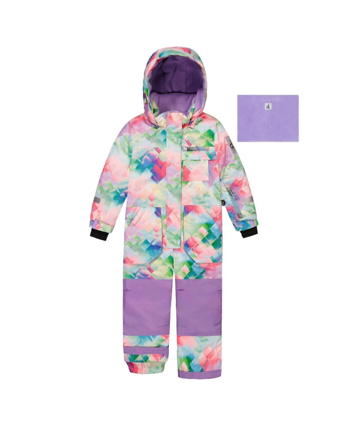 One Piece Play Snowsuit Multicolor Diamond Print by Deux Par Deux