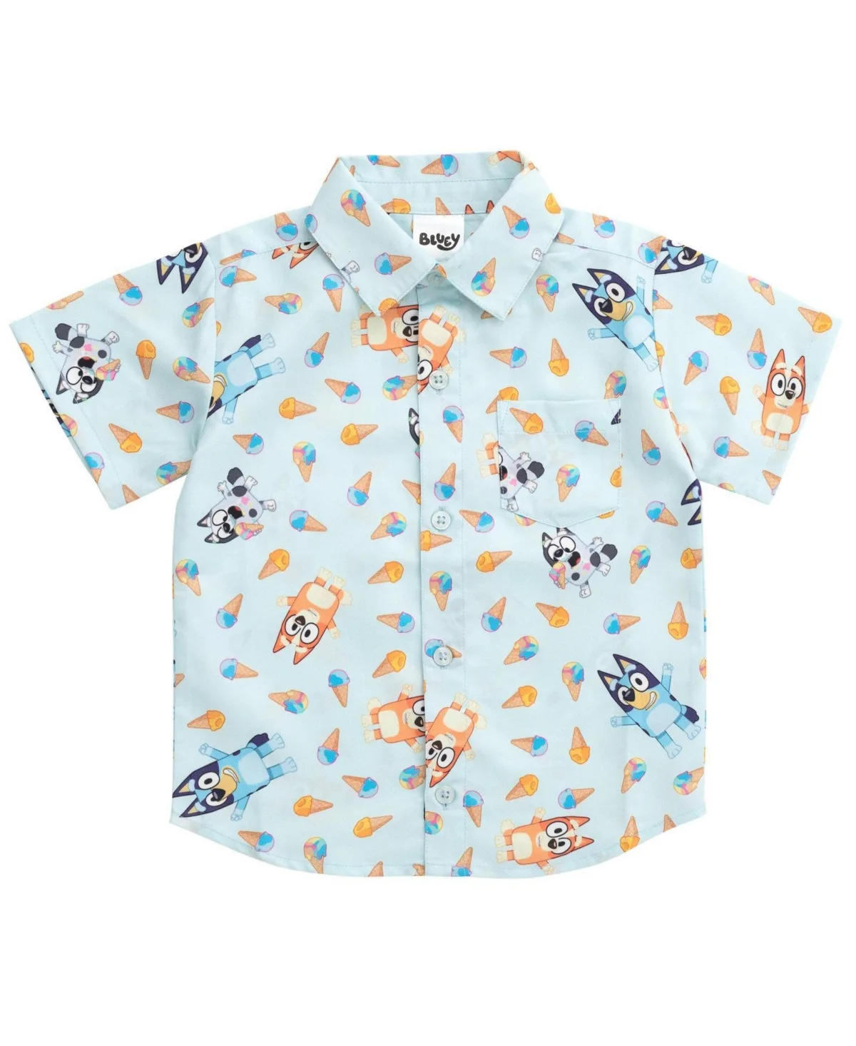 Short Sleeve Button-Down Shirt by Bluey