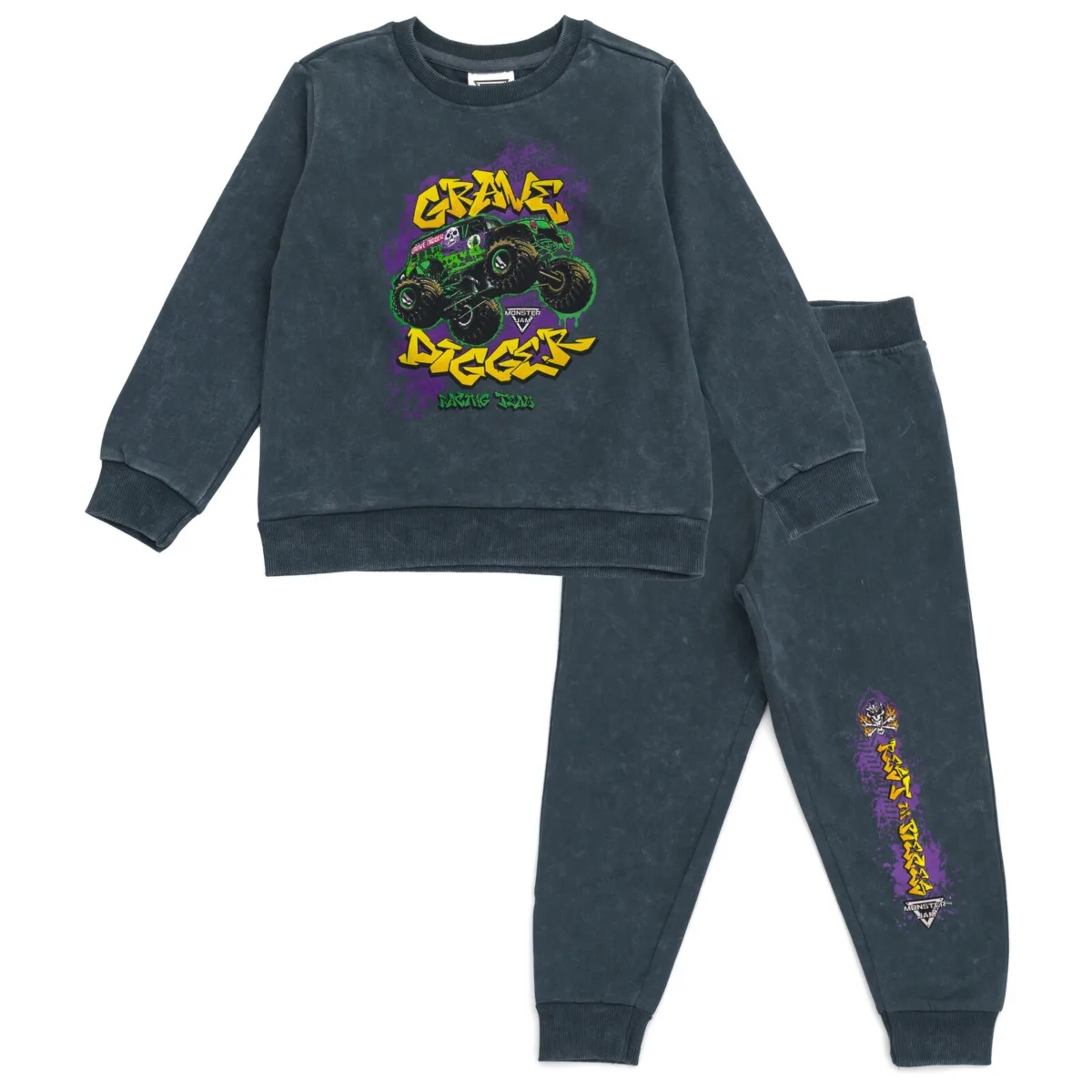 Grave Digger Fleece Sweatshirt and Jogger Pants Outfit Set by Monster Jam