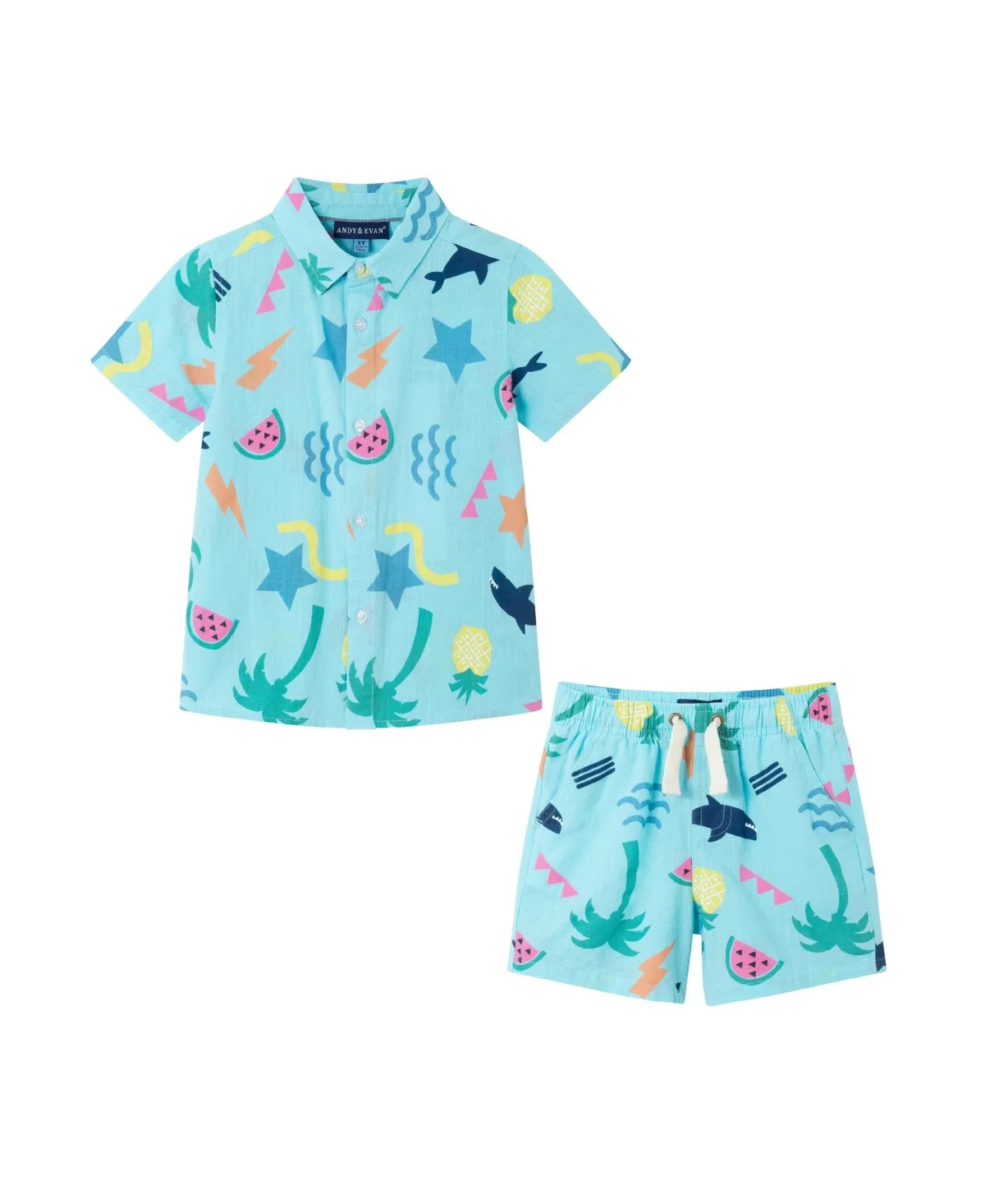 Beach Print Buttondown Set by Andy & Evan